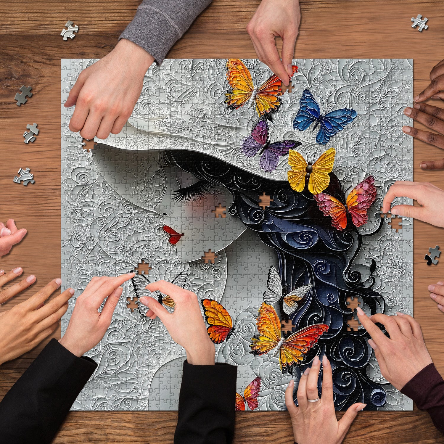Butterfly Lady Jigsaw Puzzle 1000 Pieces