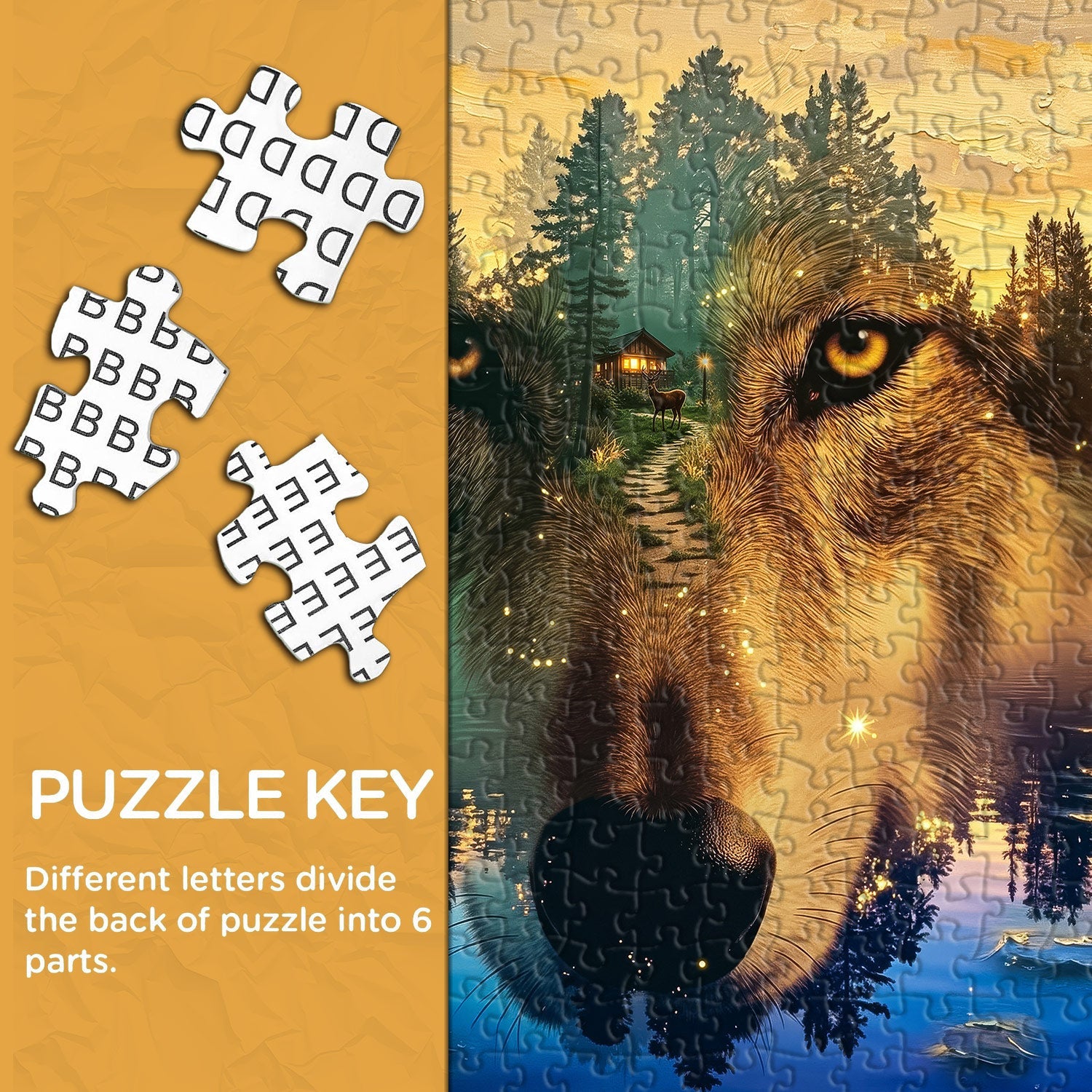 Lake Wild Wolf Jigsaw Puzzle 1000 Pieces