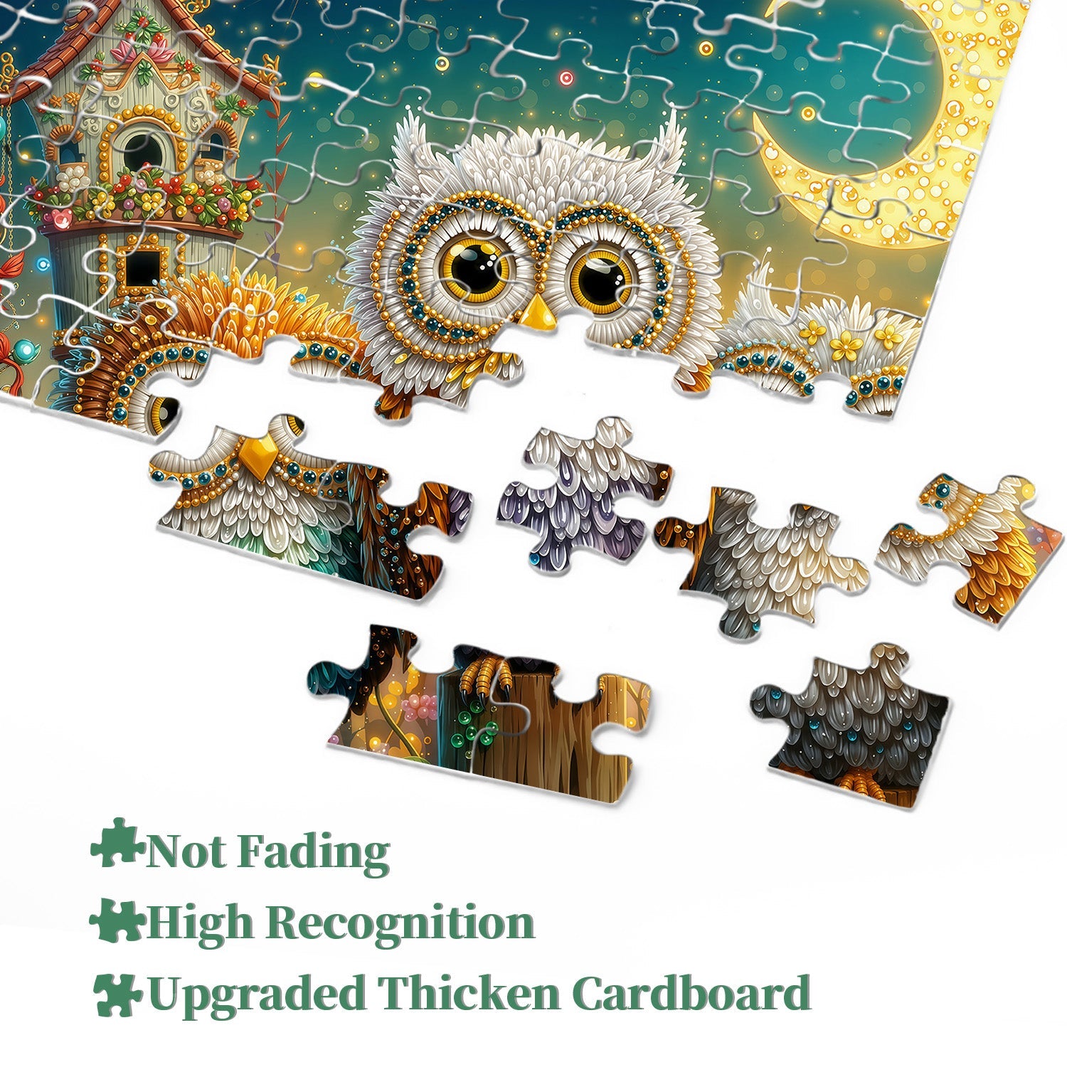 Moon Owl Trio Jigsaw Puzzle 1000 Piece