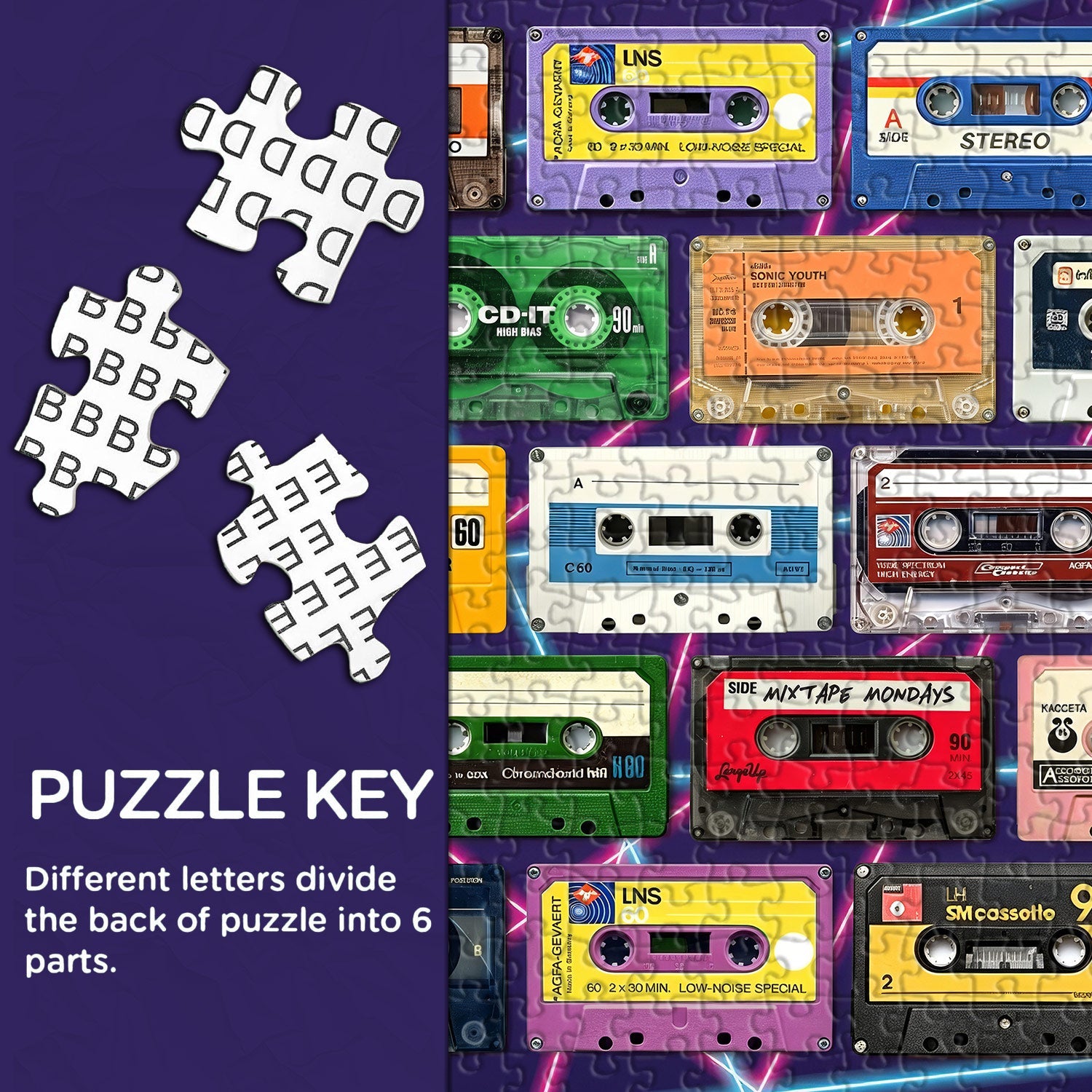 Vintage Cassette Tapes Jigsaw Puzzle 1000 Pieces