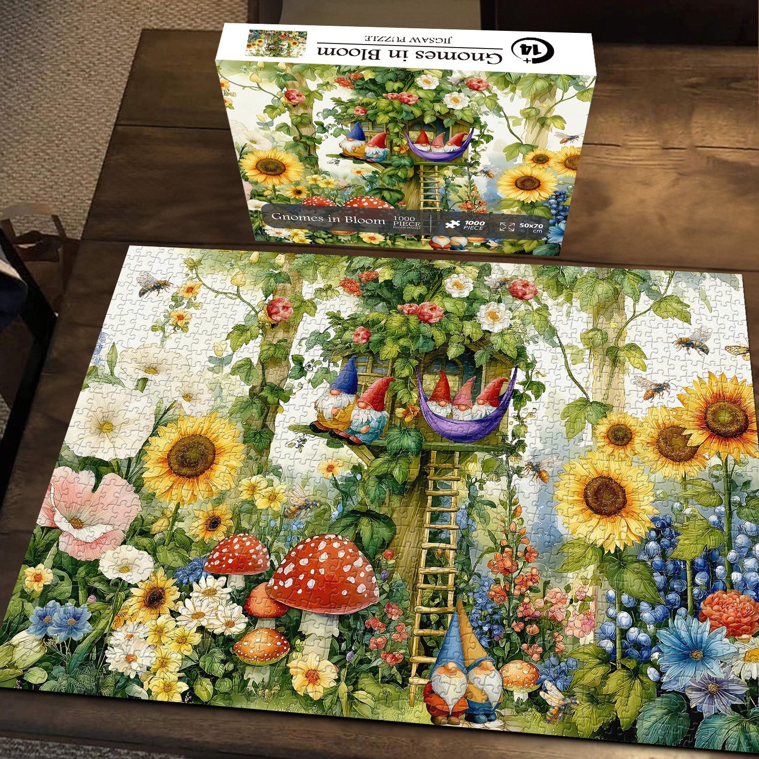 Gnomes In Bloom Jigsaw Puzzle 1000 Pieces