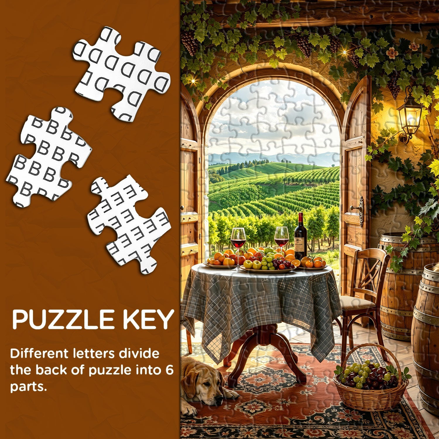 Sunlit Tuscan Wine Cellar Jigsaw Puzzle 1000 Pieces