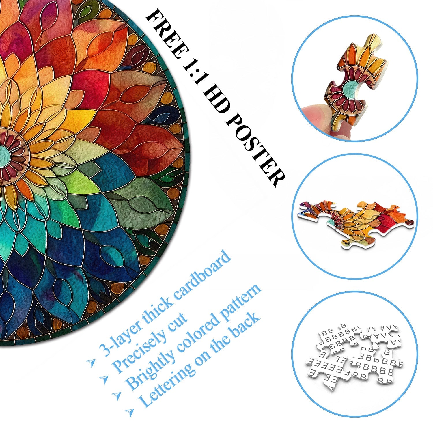 Mosaic Petals Jigsaw Puzzle 1000 Pieces