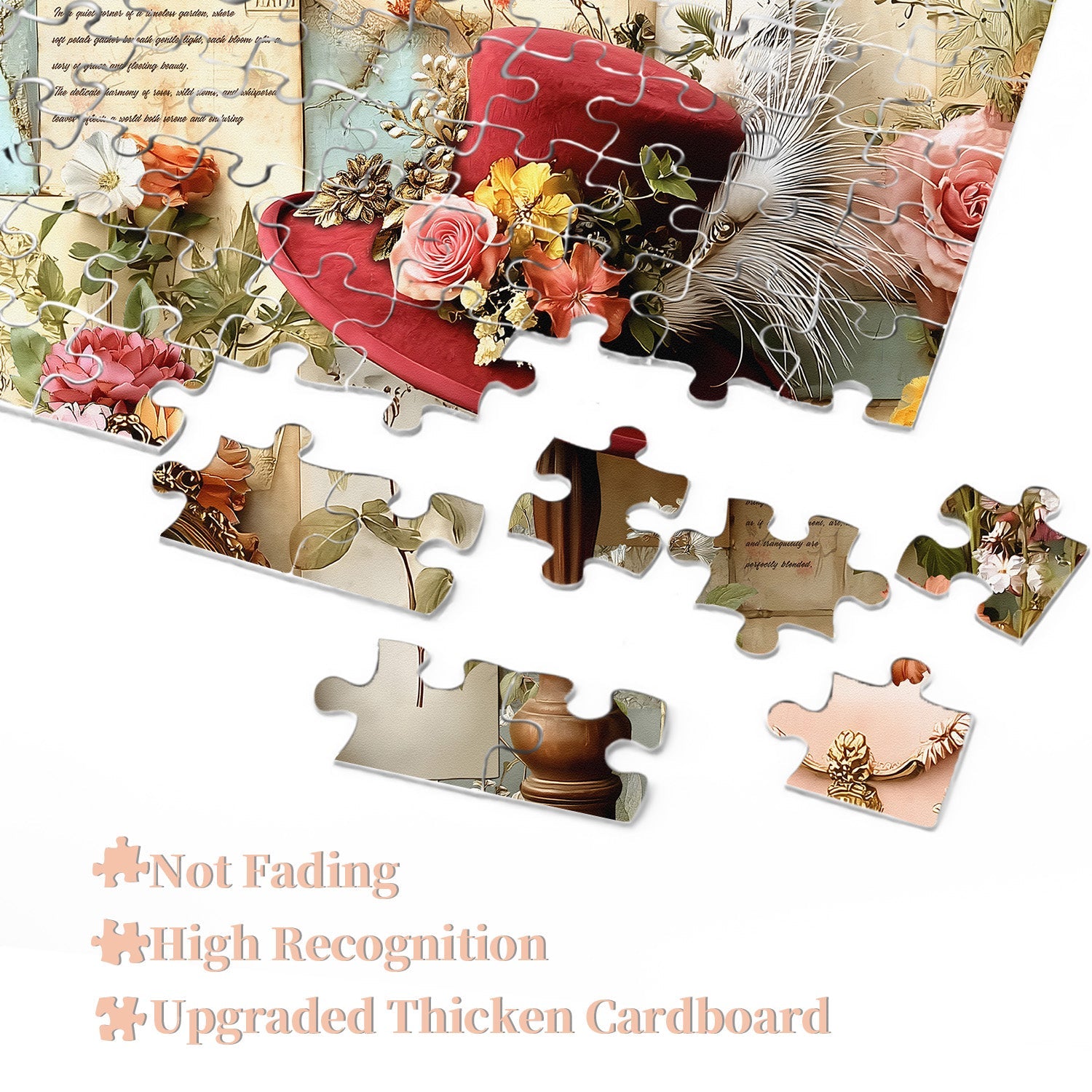 Vintage Floral Hat Jigsaw Puzzle 1000 Pieces