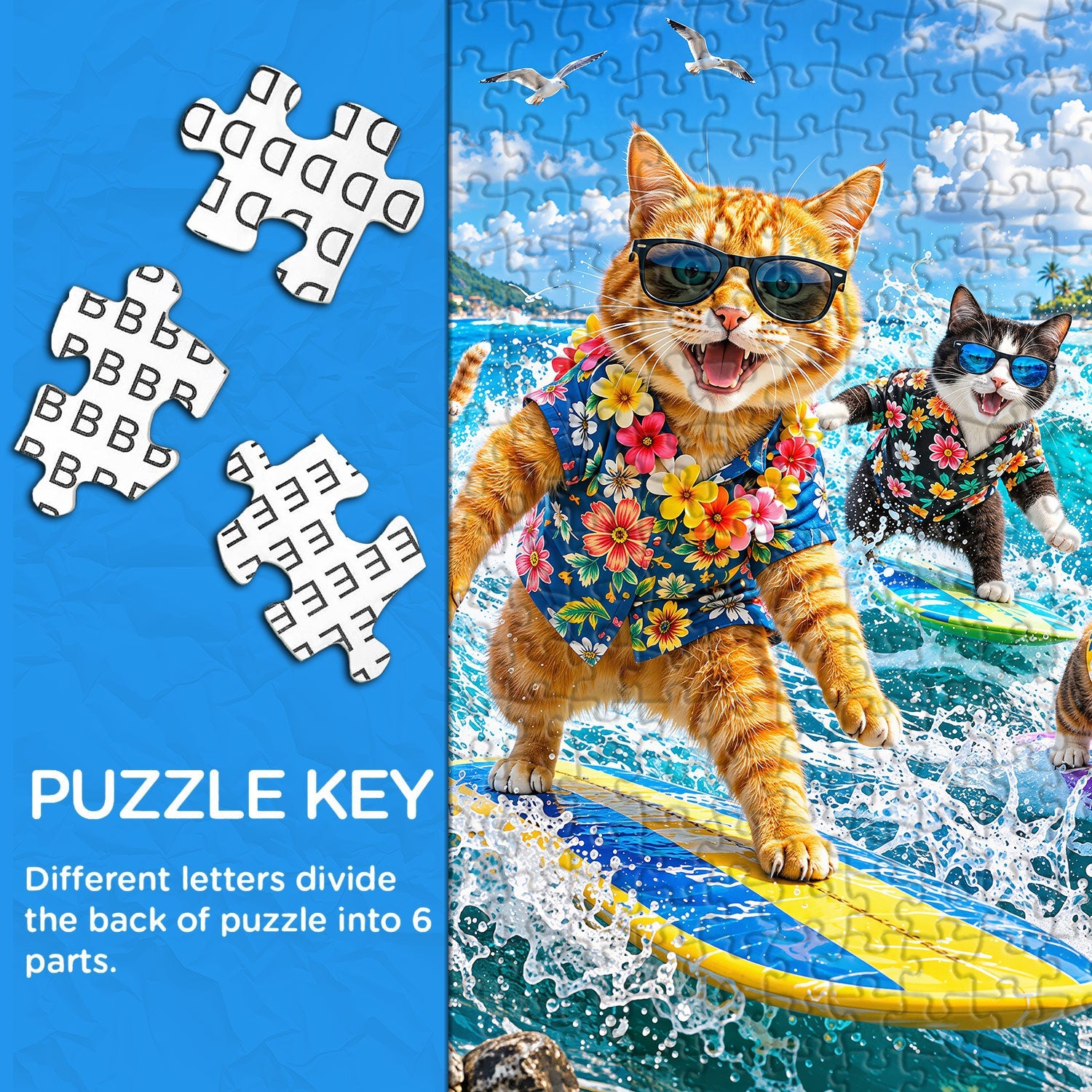 Surf Cats Jigsaw Puzzle 1000 Piece