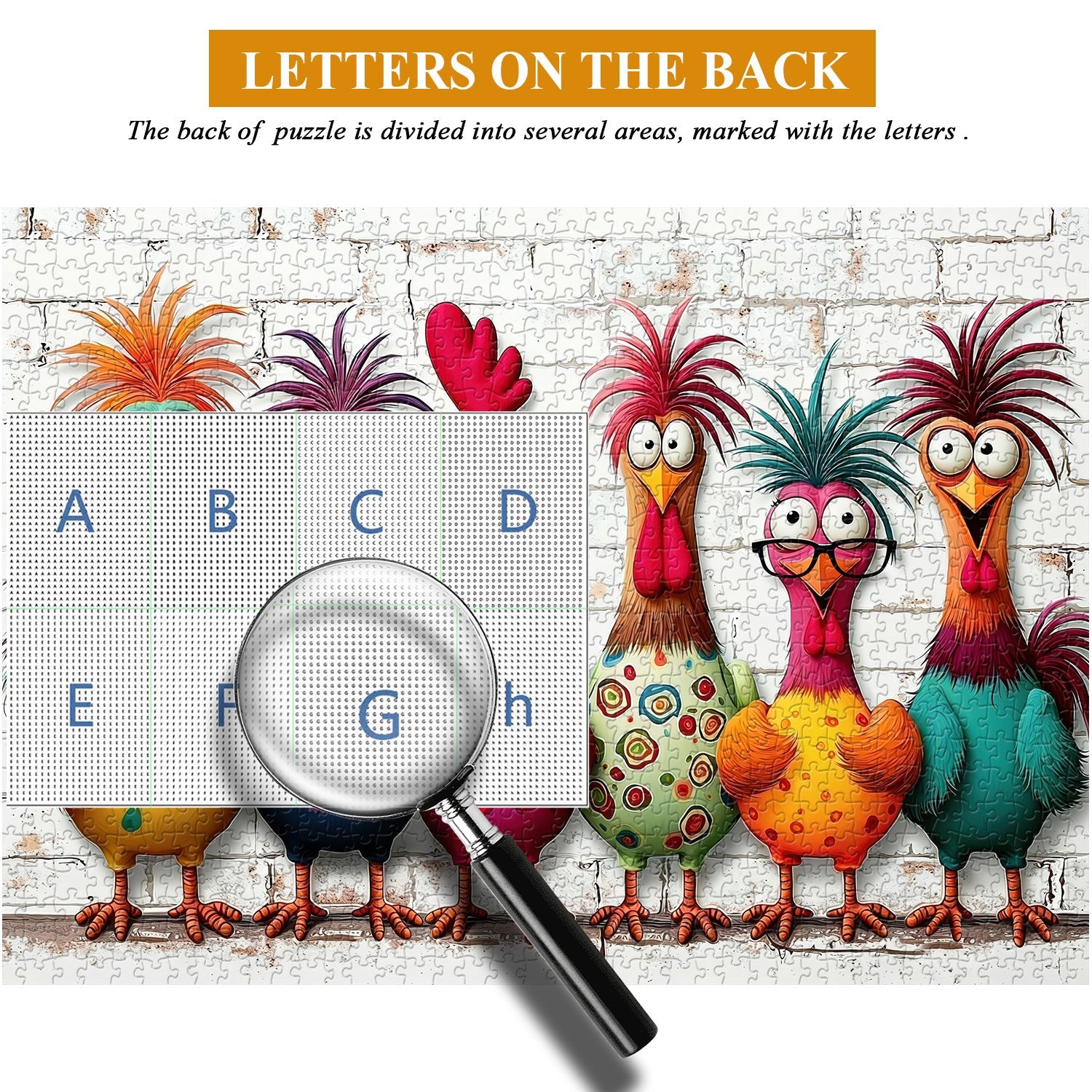 Crazy Colorful Chickens Jigsaw Puzzle 1000 Pieces