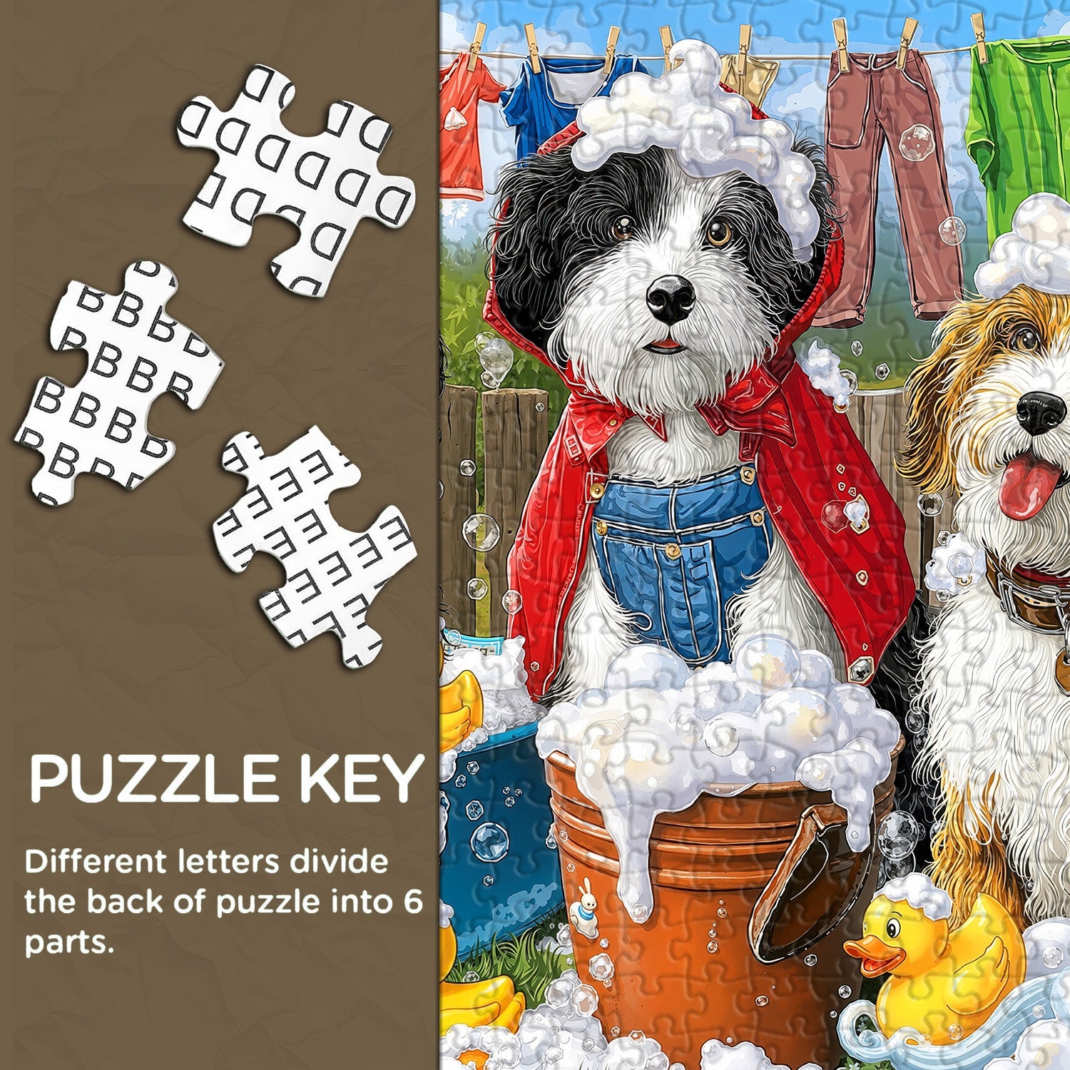 Puzzle de 1000 pièces Chiots au bain moussant