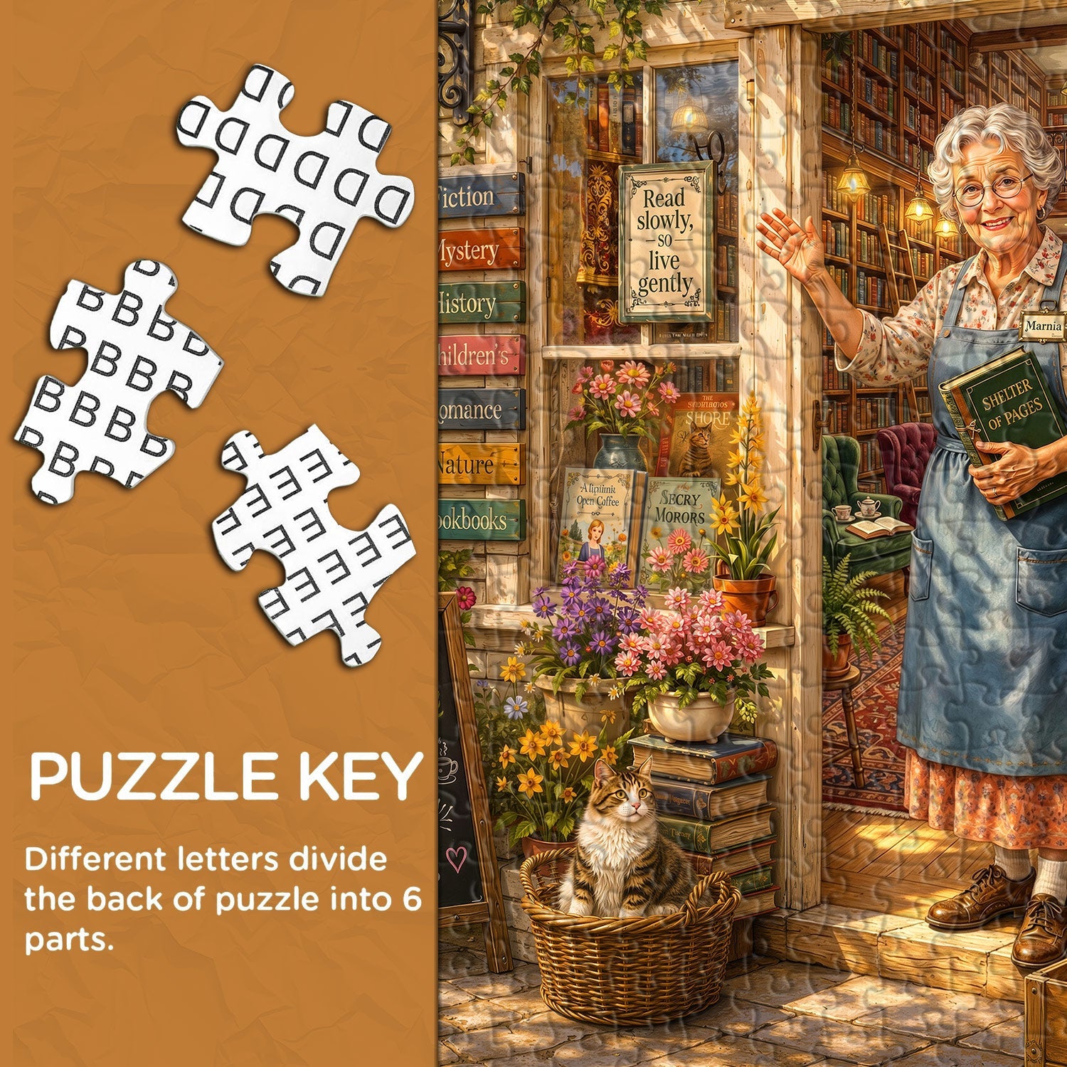 Floral Booknook Jigsaw Puzzle 1000 Piece