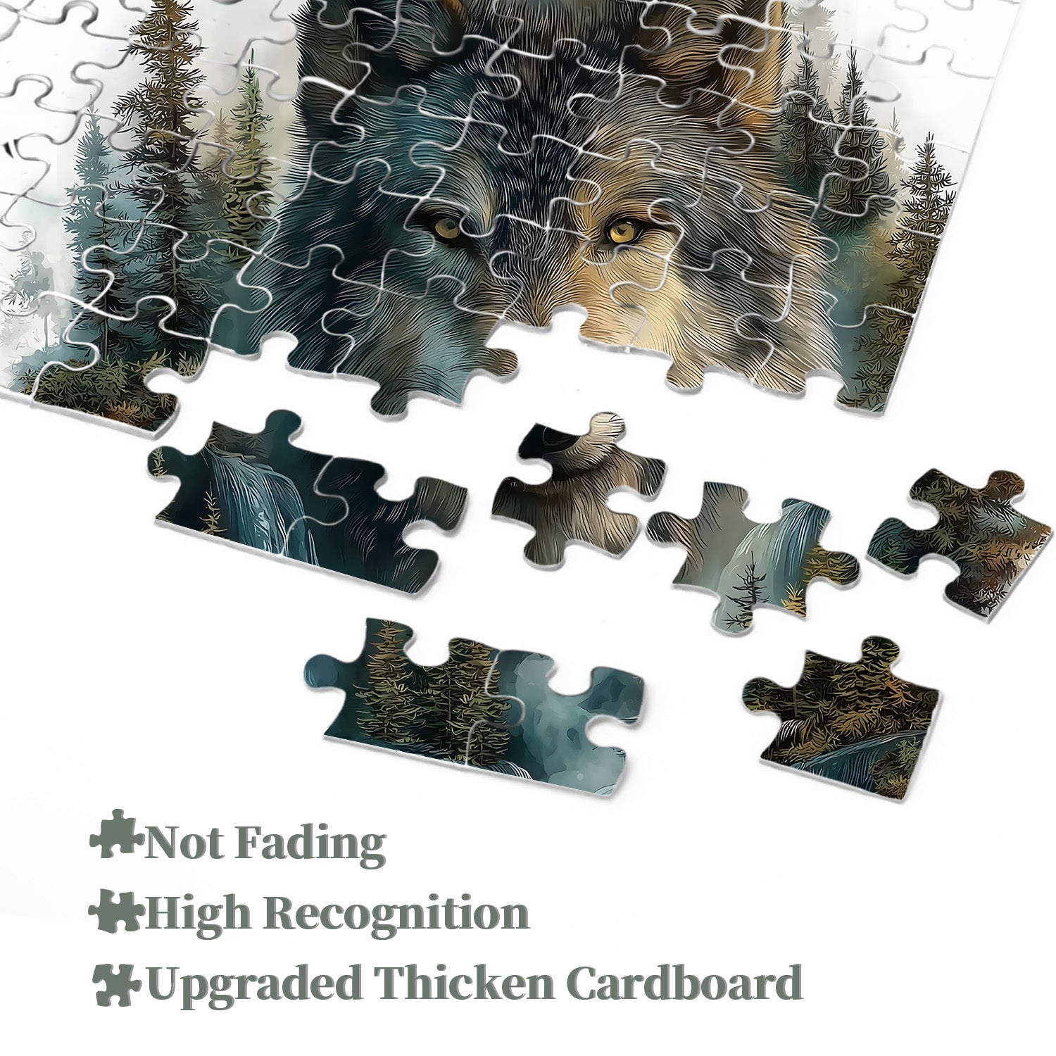 Wolf at the Waterfall Jigsaw Puzzle 1000 Pieces