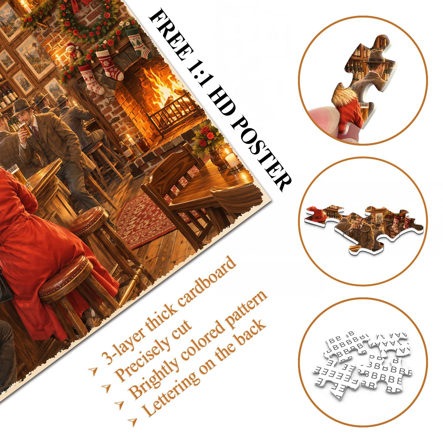 Vintage Christmas Tavern  Jigsaw  Puzzle 1000 Piece