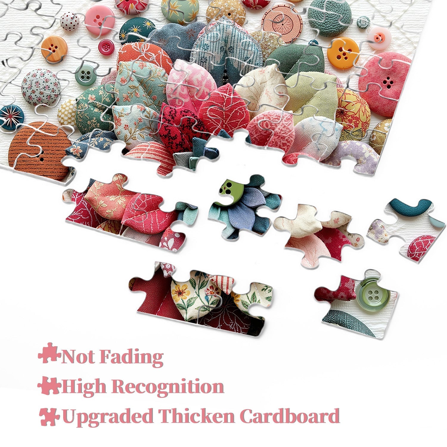 Quilted Flower Buttons Jigsaw Puzzle 1000 Pieces