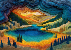 Yellowstone Lake Art Jigsaw Puzzle 1000 Pieces