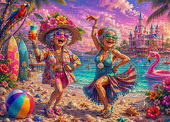 Beach Party Grannies Jigsaw Puzzle 1000 Pieces