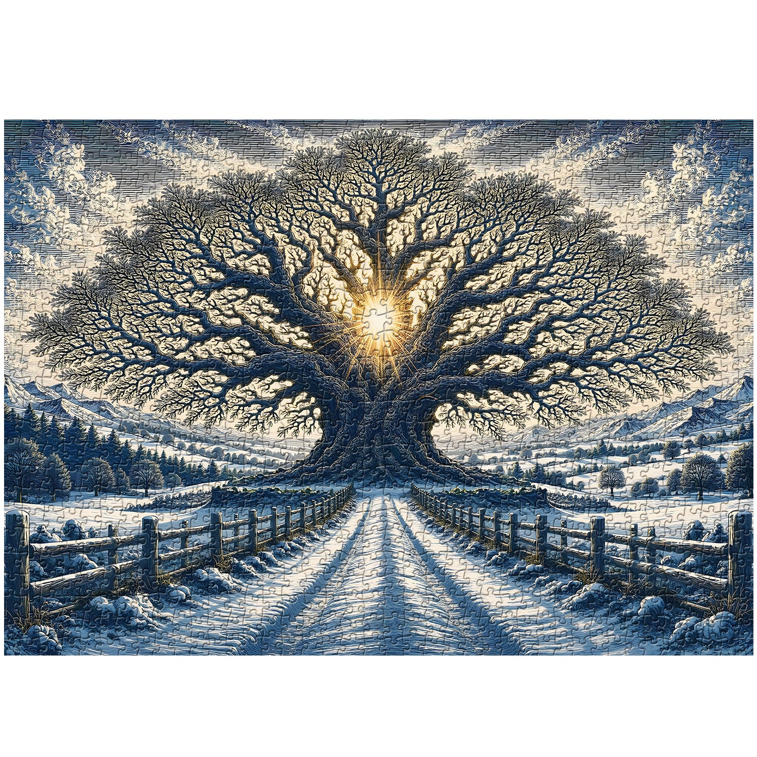Winter Tree of Light Jigsaw Puzzle 1000 Piece