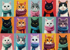 Cat Scarf Collection Jigsaw Puzzle 1000 Pieces
