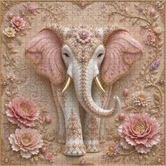 Floral Jewel Elephant  Jigsaw Puzzle 1000 Piece