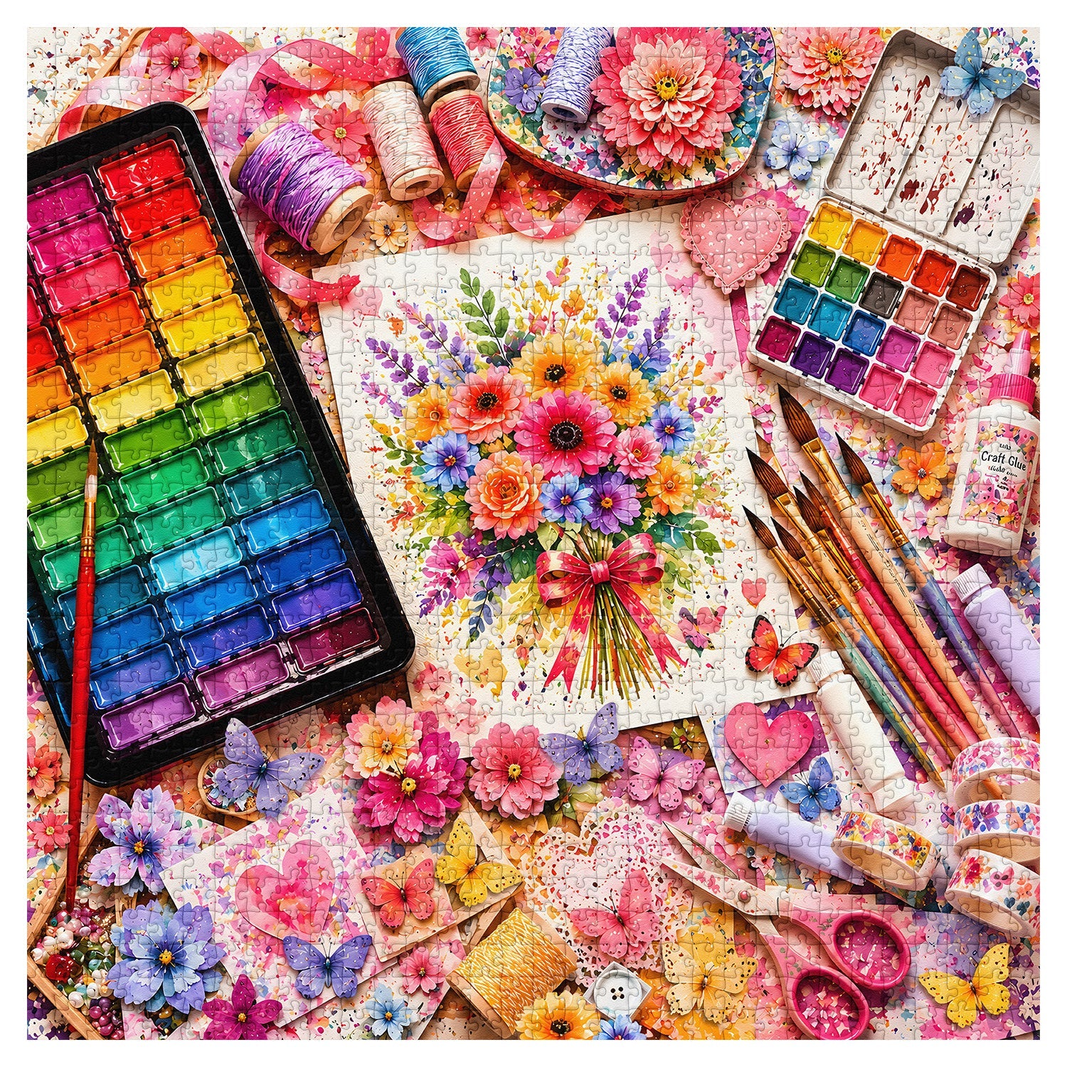 Blooms & Brushes Jigsaw Puzzle 1000 Piece