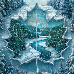 Winter Leaf River Jigsaw Puzzle 1000 Piece