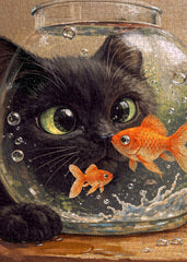Puzzle De 1000 Pièces Chat Et Poissons Rouges