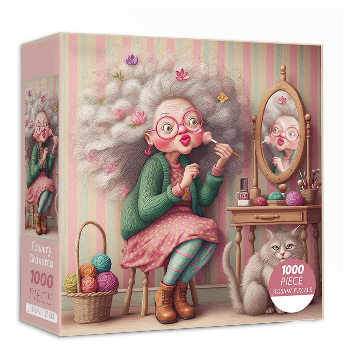 Puzzle de 1000 pièces Mamie fleurie