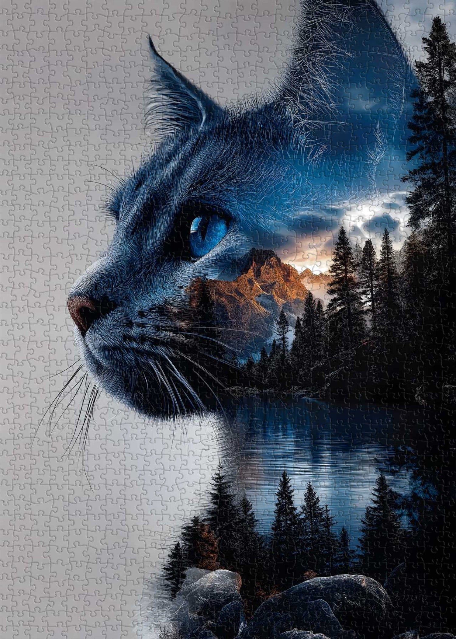 Mystic Forest Cat Jigsaw Puzzle 1000 Pieces