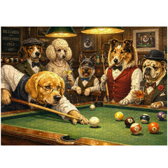 Retro Billiards Dog Jigsaw Puzzle 1000 Piece