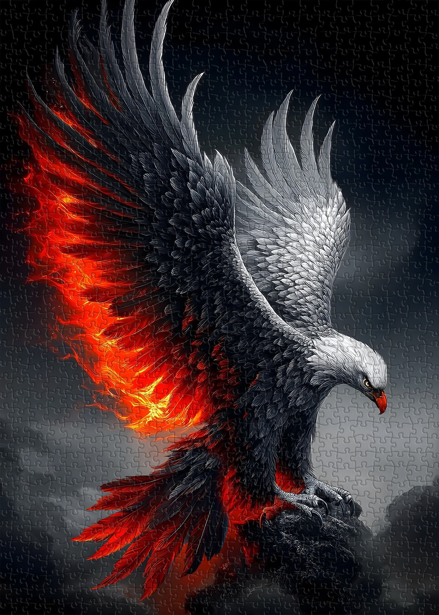 Crimson Flame Eagle Jigsaw Puzzle 1000 Pieces