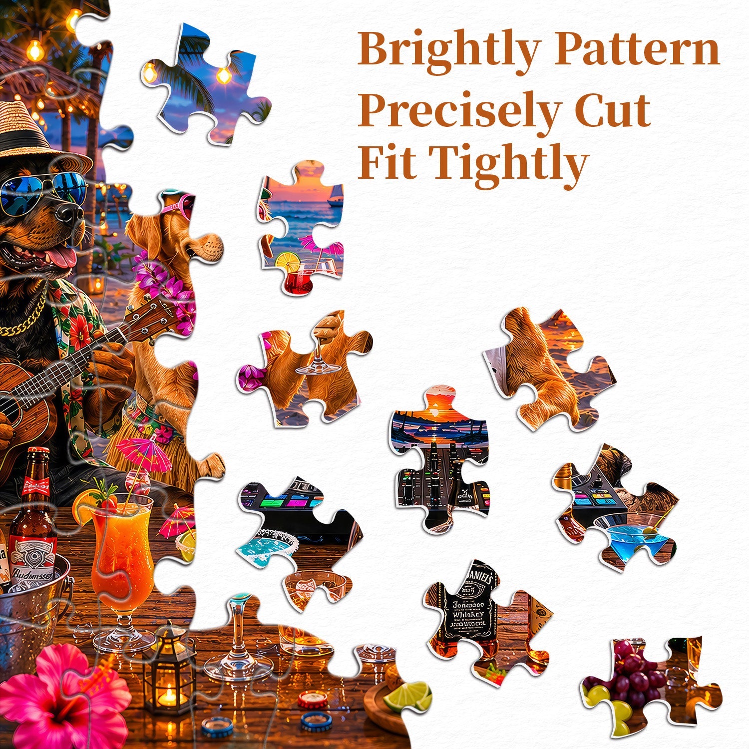 Tropical Dogs DJ Party Jigsaw Puzzle 1000 Pieces