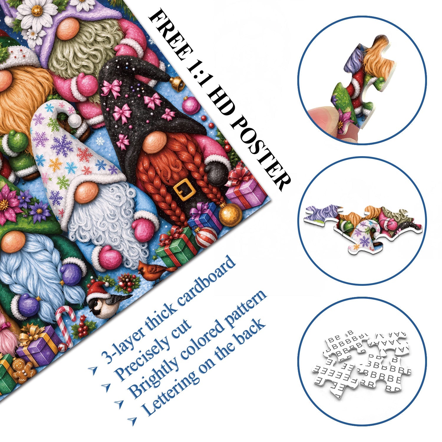 Christmas Gnomes Jigsaw Puzzle 1000 Pieces