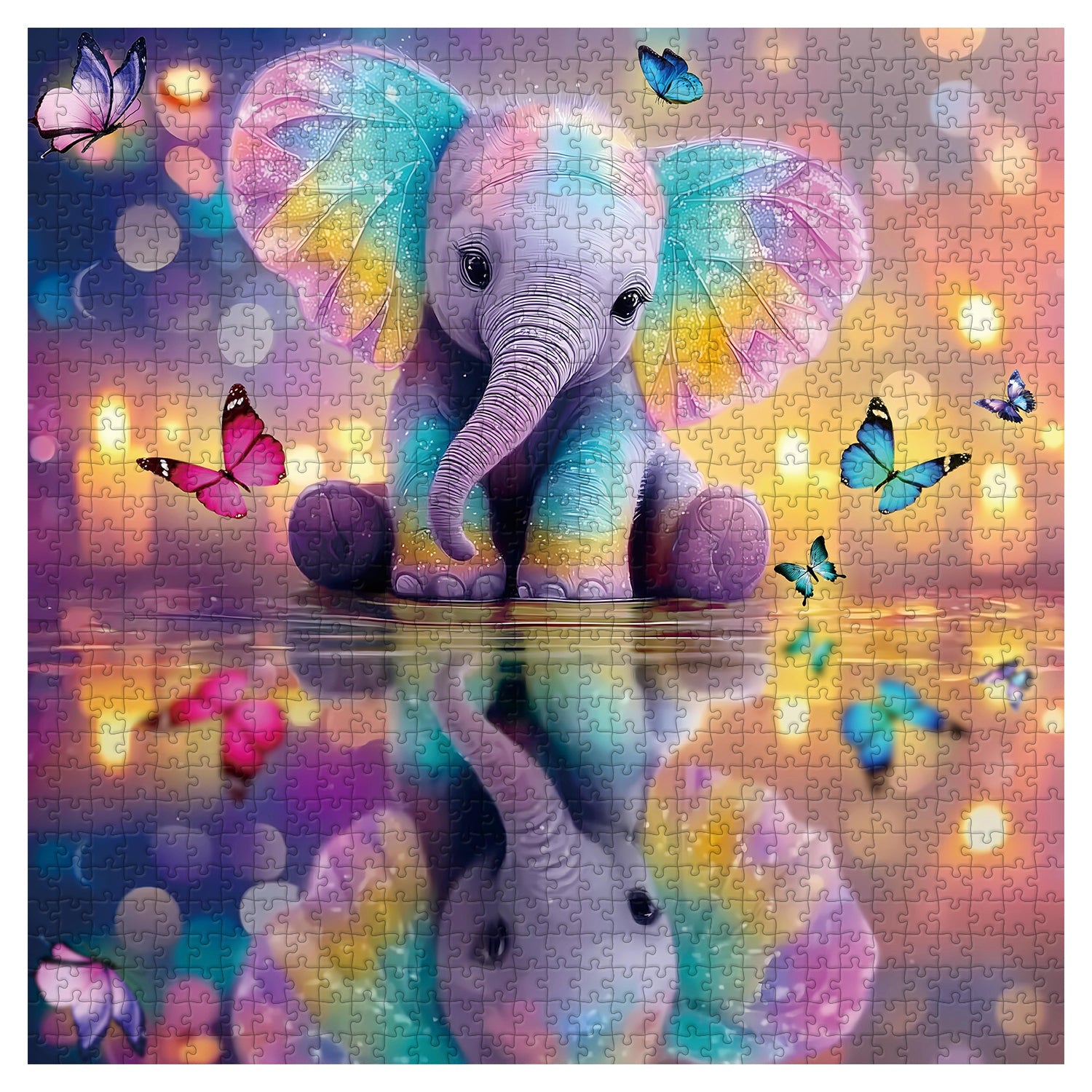 Rainbow Elephant Jigsaw Puzzle 1000 Piece