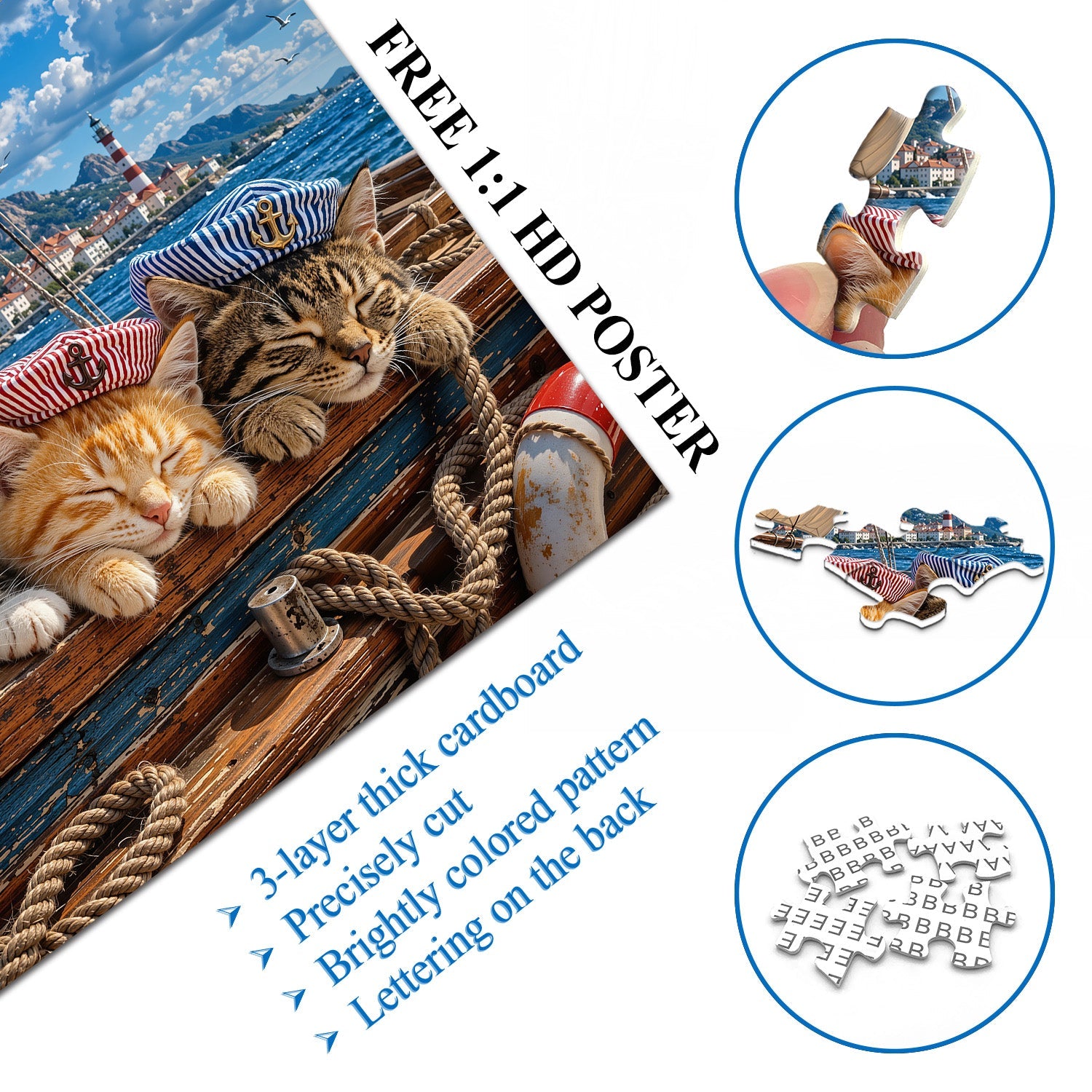 Nautical Cat Jigsaw Puzzle 1000 Piece