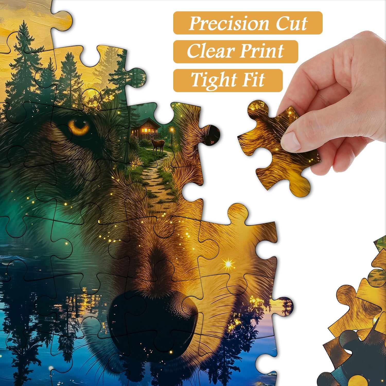 Lake Wild Wolf Jigsaw Puzzle 1000 Pieces