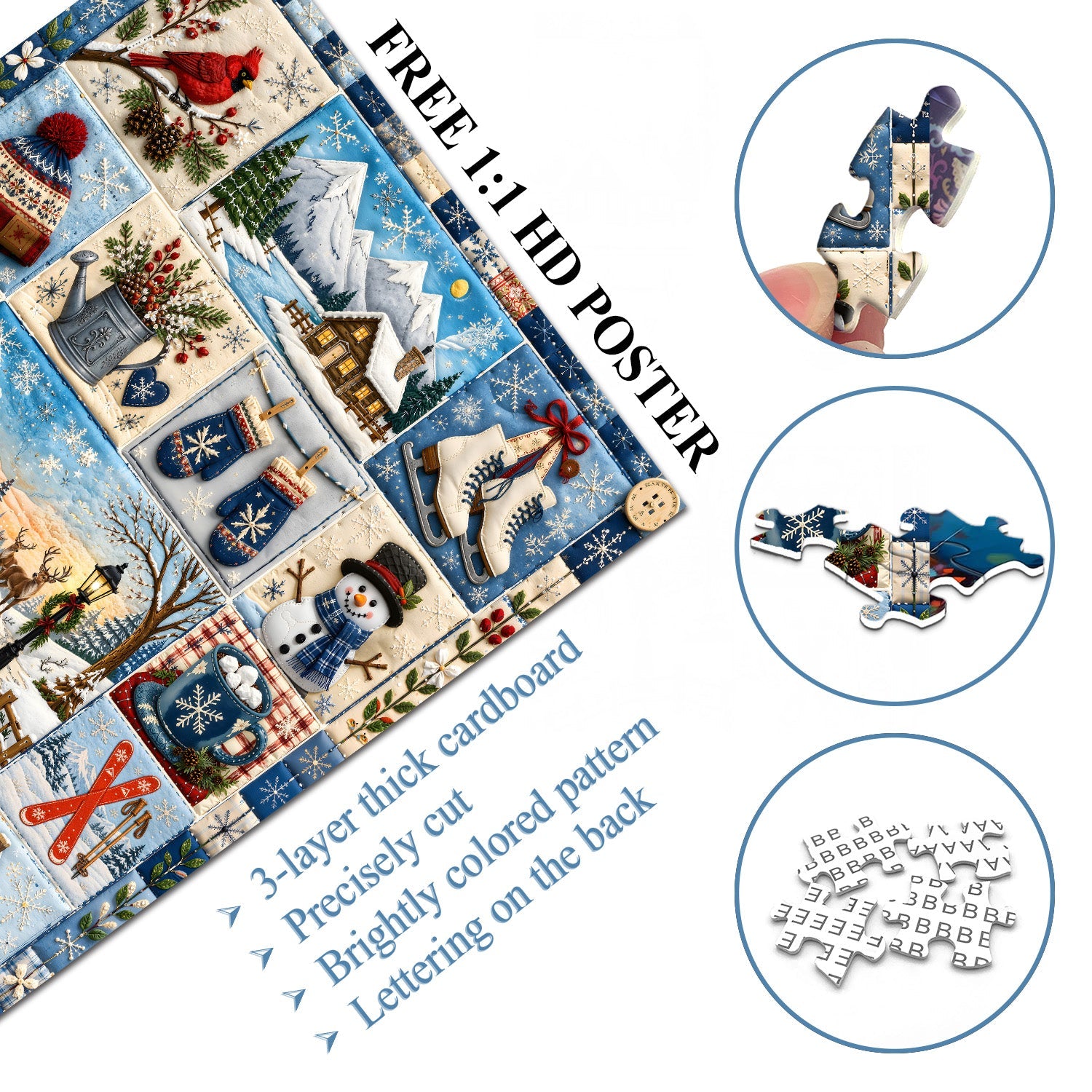 Winter Patchwork Jigsaw Puzzle 1000 Pieces