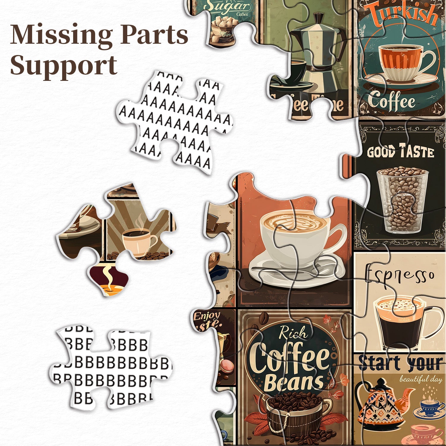 Vintage Coffee Collage Jigsaw Puzzle 1000 Pieces