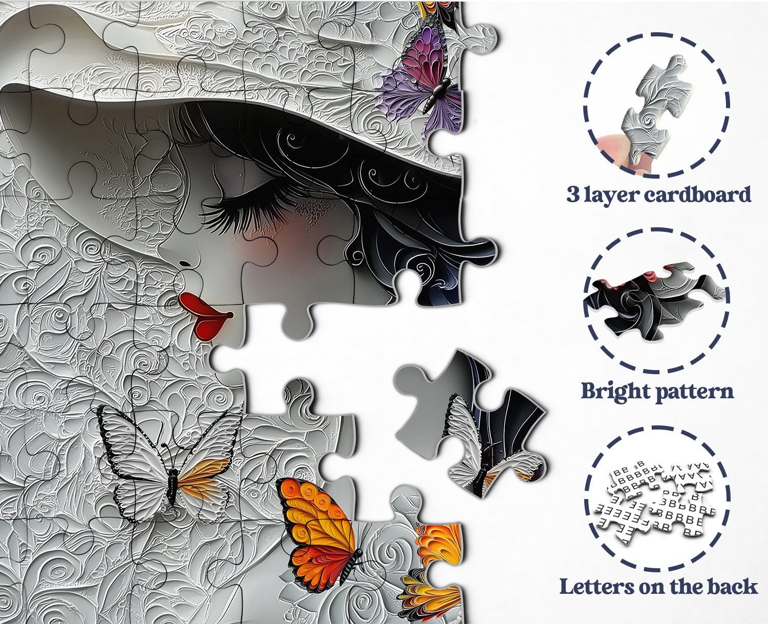Butterfly Lady Jigsaw Puzzle 1000 Pieces