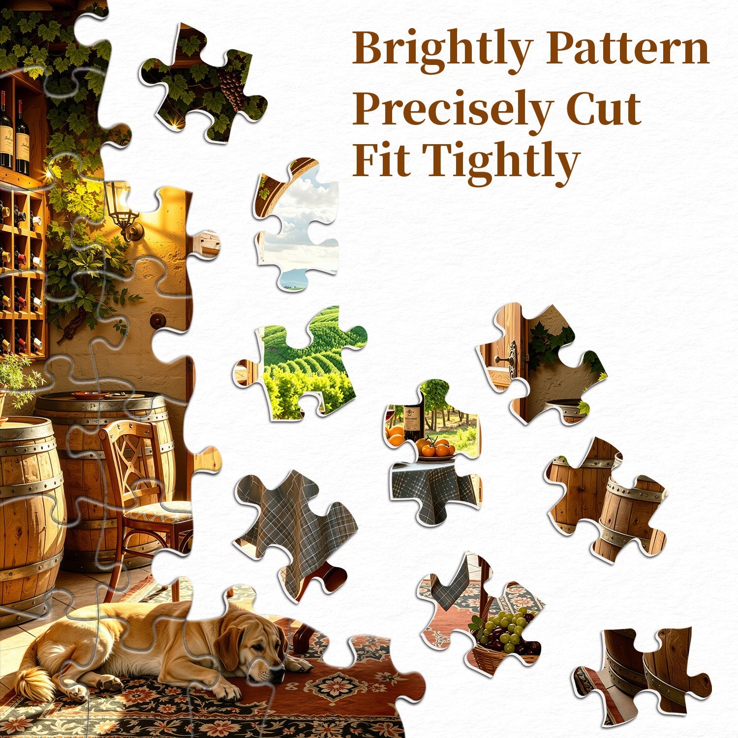 Sunlit Tuscan Wine Cellar Jigsaw Puzzle 1000 Pieces