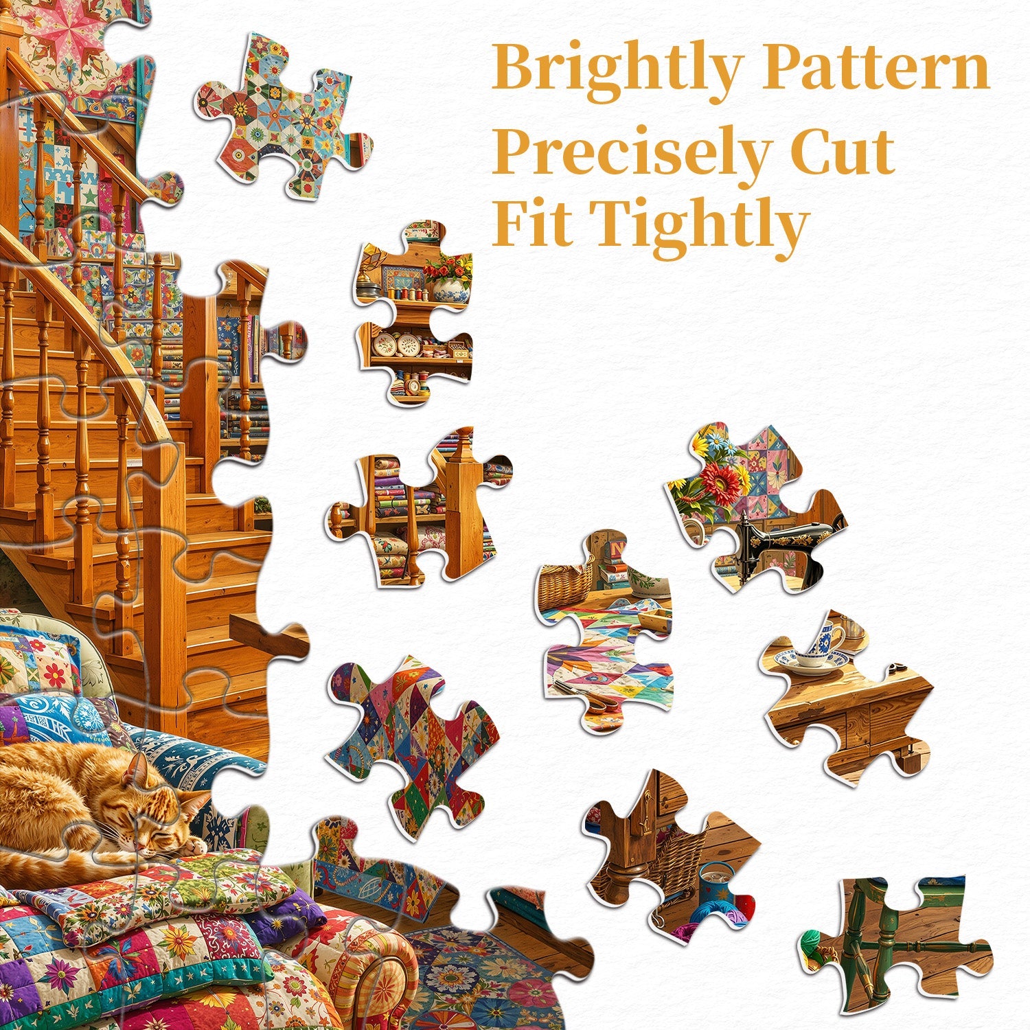 Cat Sleep Fabric House Jigsaw Puzzle 1000 Pieces
