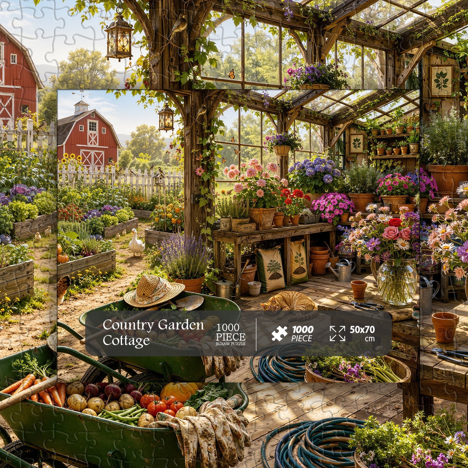 Country Garden Cottage Jigsaw Puzzle 1000 Pieces