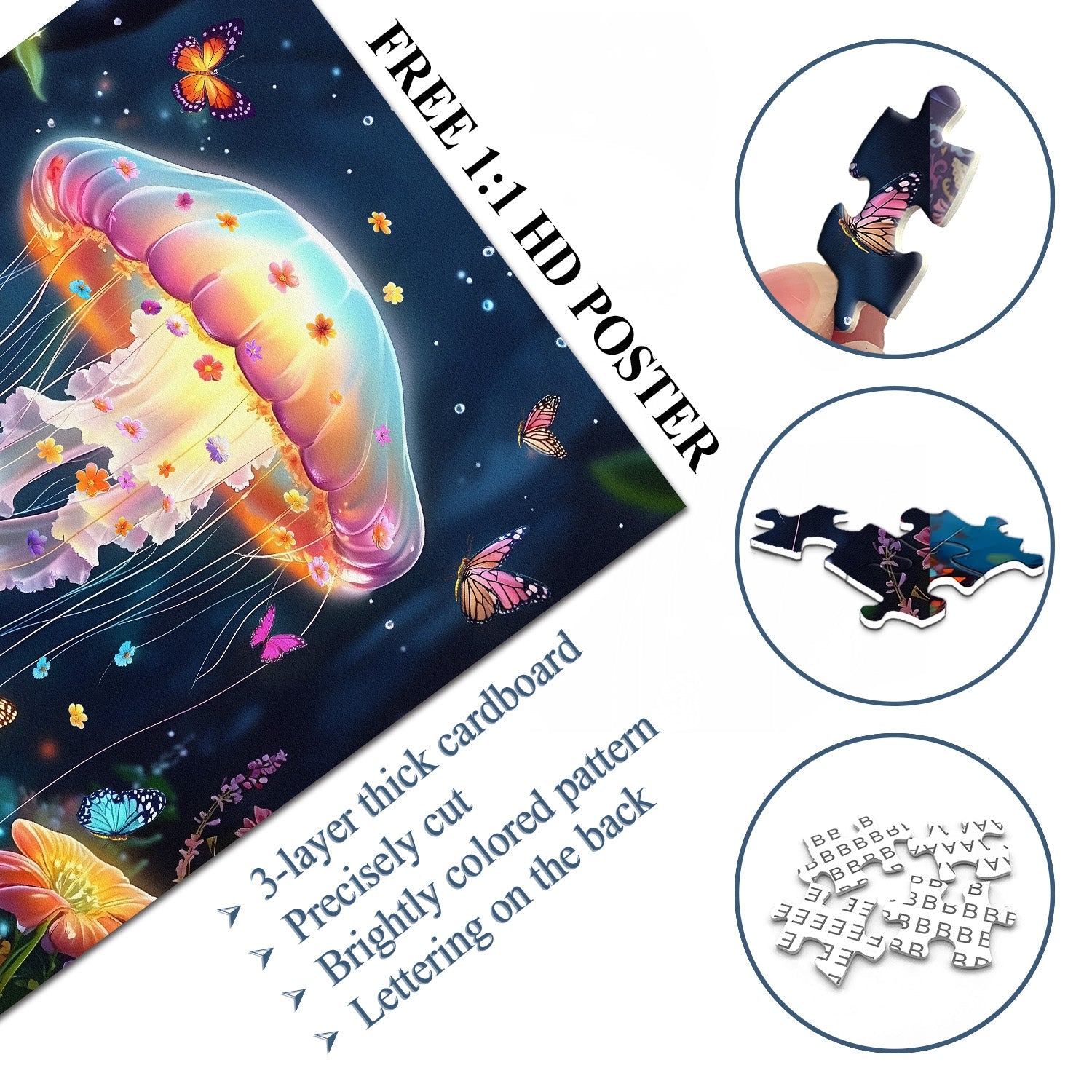 Floral Jellyfish Jigsaw Puzzles 1000 Pieces