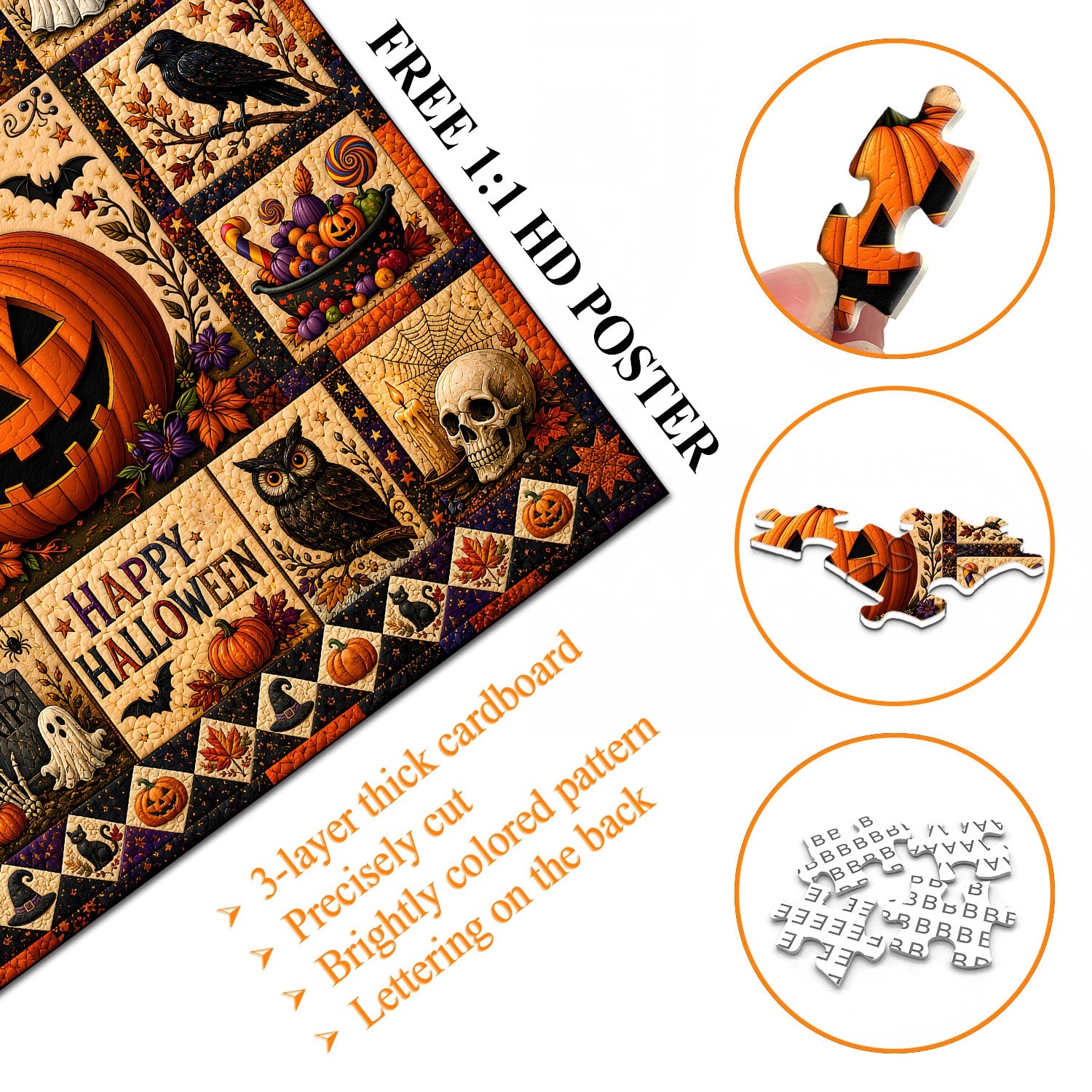 Halloween Quilt Jigsaw Puzzle 1000 Pieces