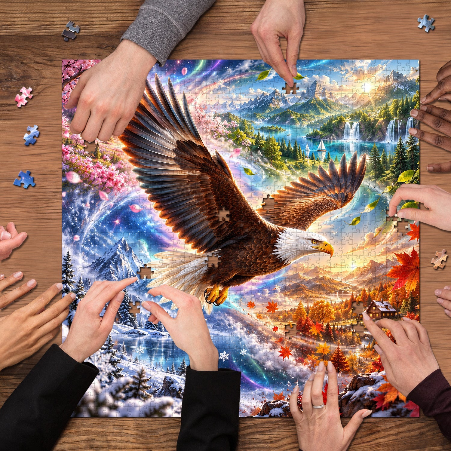 Eagle’s Seasonal Voyage Jigsaw Puzzle 1000 Piece