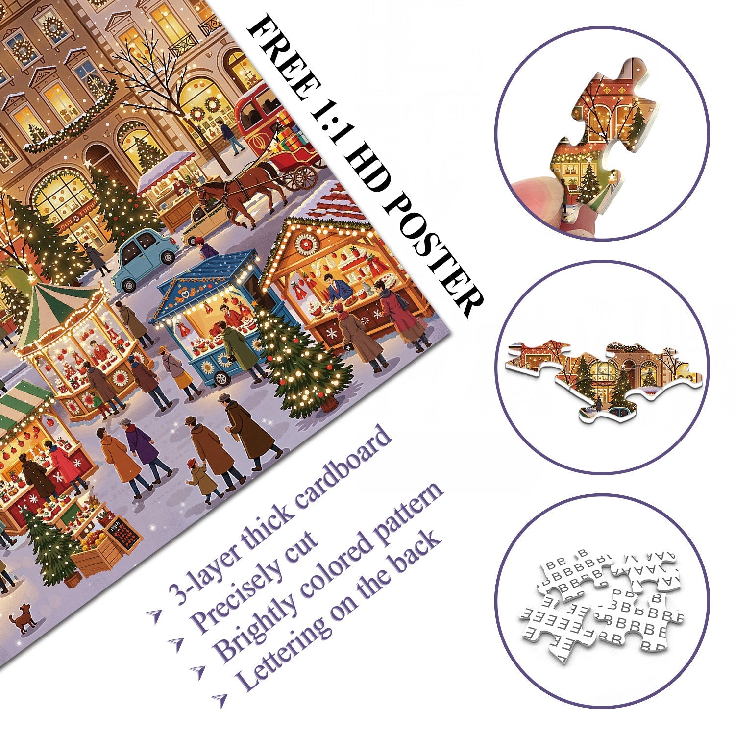 Xmas Market Jigsaw Puzzle 1000 Pieces