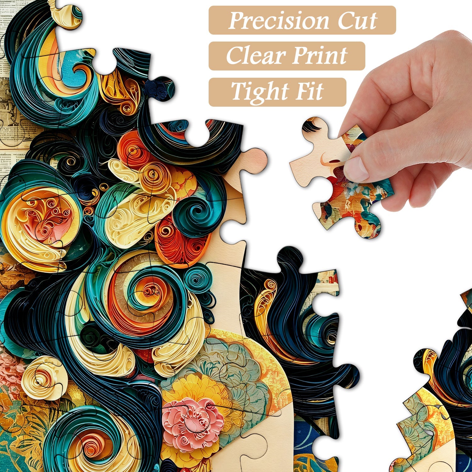 Paper Swirl Lady Jigsaw Puzzle 1000 Piece