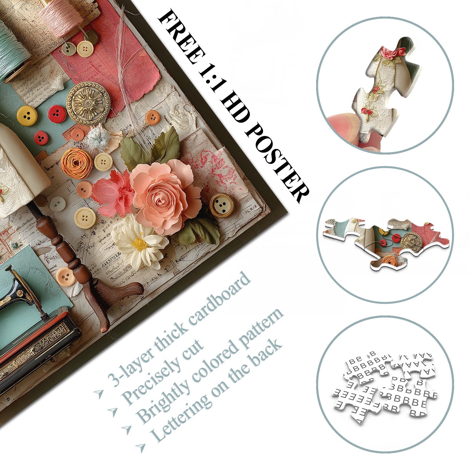 Floral Sewing Atelier Jigsaw Puzzle 1000 Pieces