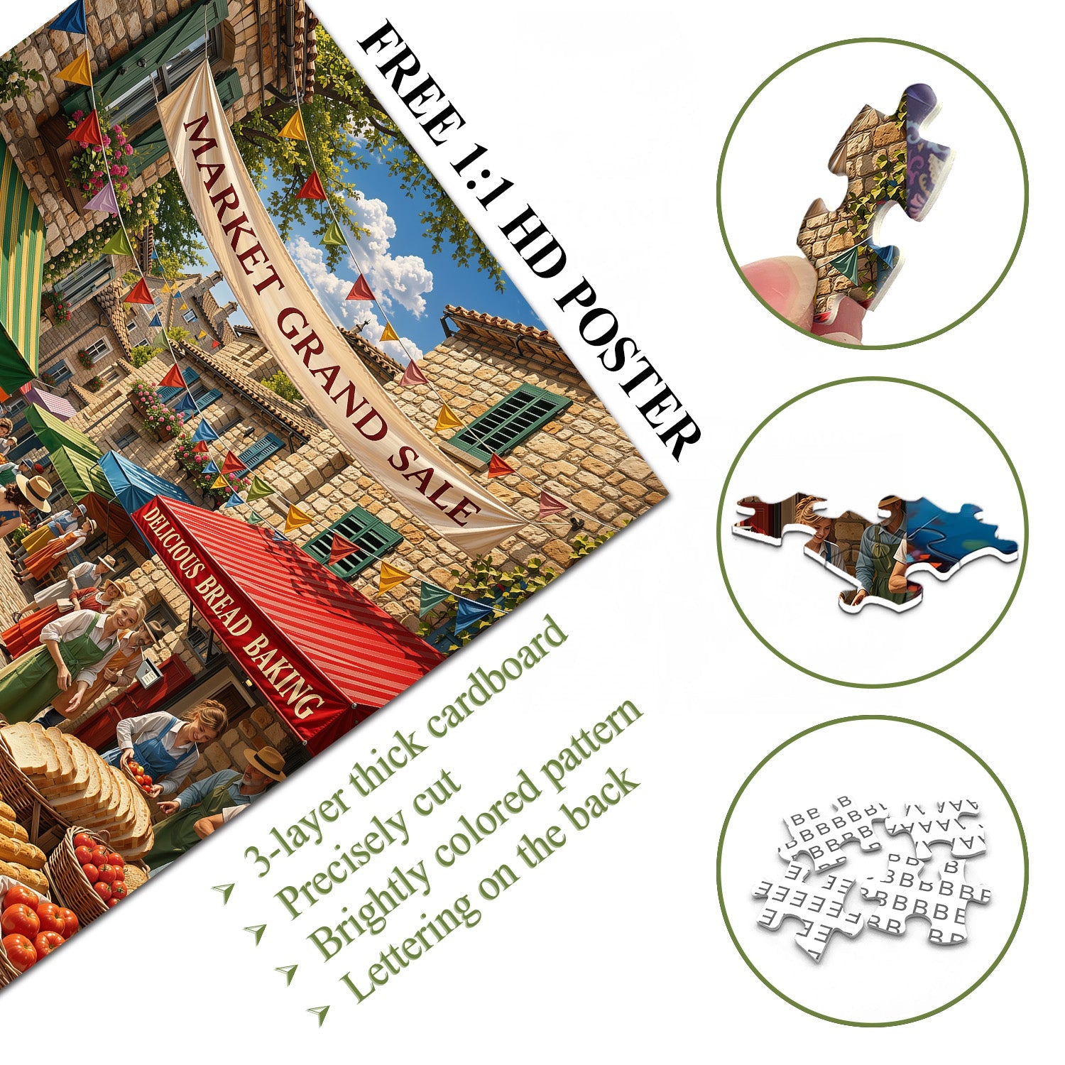 Village Market Jigsaw Puzzle 1000 Piece