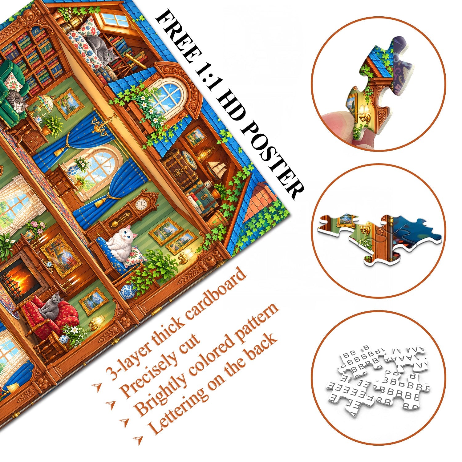 Cottage of Kittens Jigsaw Puzzle 1000 Piece