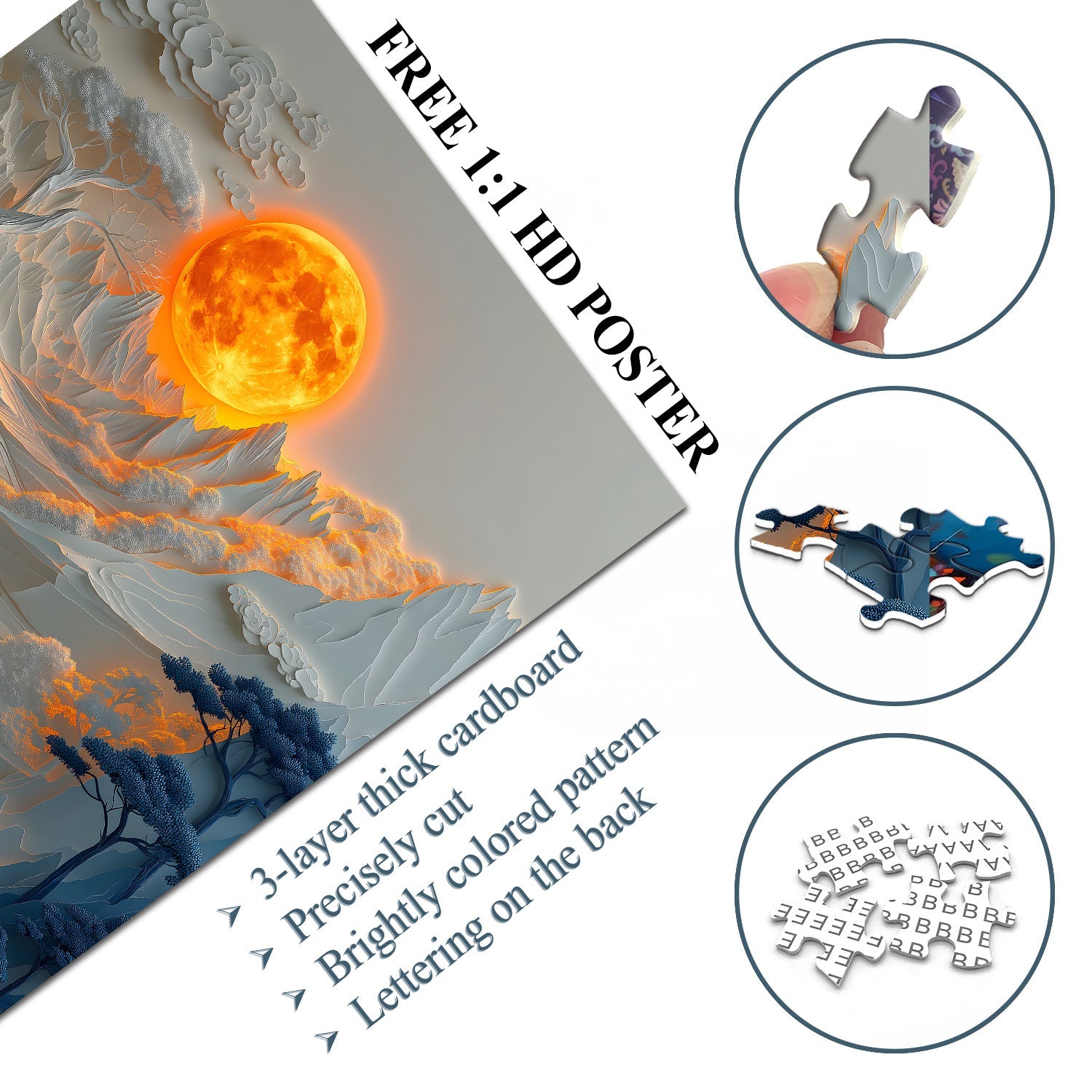 Moonlit Mountains Jigsaw Puzzle 1000 Pieces