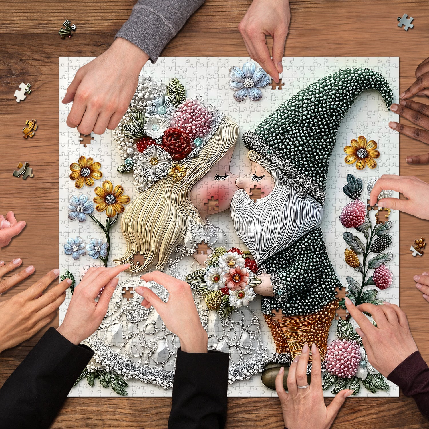 Gnomes In Love Jigsaw Puzzle 1000 Pieces