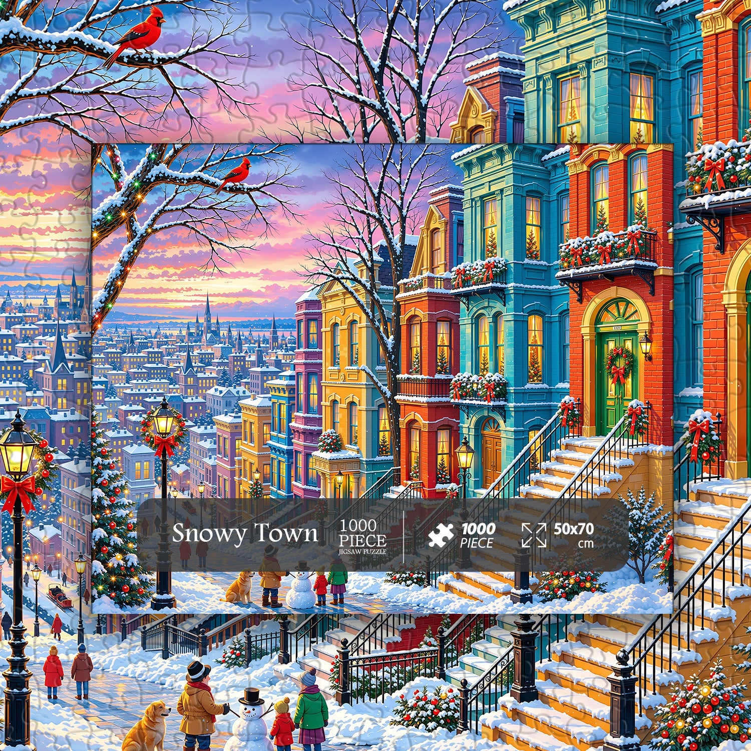 Snowy Town Jigsaw Puzzle 1000 Piece