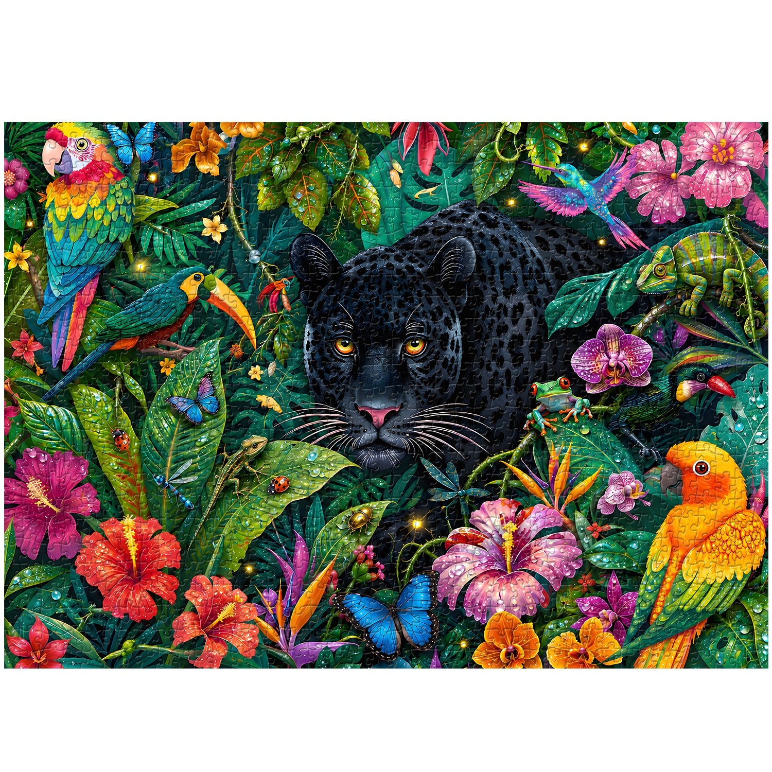 Rainforest Black Panther Jigsaw Puzzle 1000 Pieces